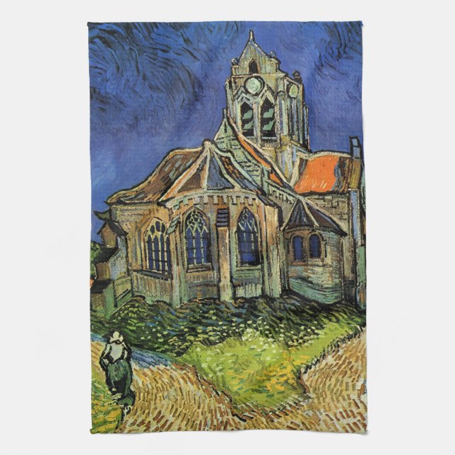 Vincent van Gogh - The Church at Auvers Kitchen Towel (Vertical)