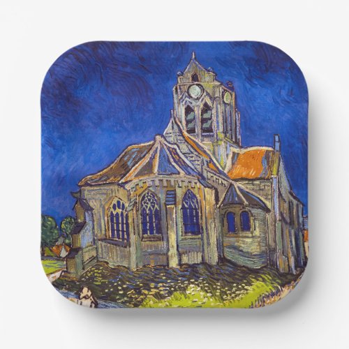 Vincent van Gogh _ The Church at Auvers Paper Plates