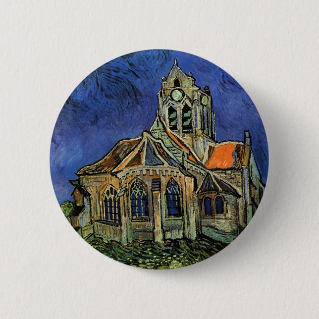 Vincent van Gogh - The Church at Auvers Pinback Button (Front)