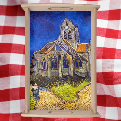 Vincent van Gogh _ The Church at Auvers Serving Tray