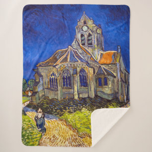 Vincent van Gogh - The Church at Auvers Sherpa Blanket