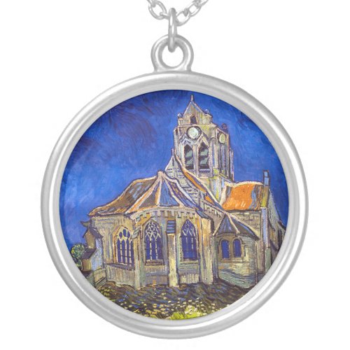 Vincent van Gogh _ The Church at Auvers Silver Plated Necklace