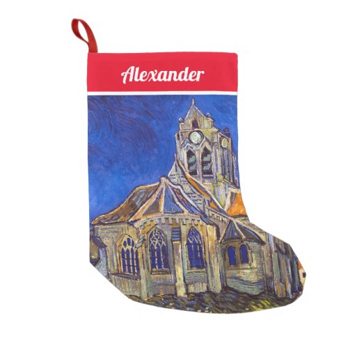 Vincent van Gogh _ The Church at Auvers Small Christmas Stocking