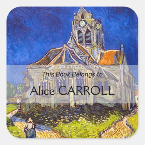 Vincent van Gogh _ The Church at Auvers Square Sticker