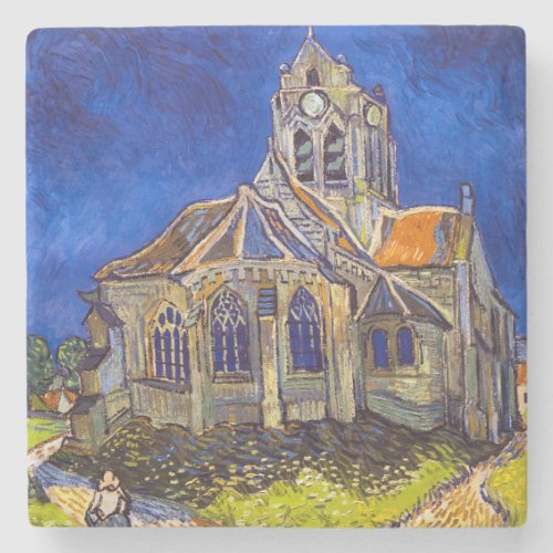 Vincent van Gogh _ The Church at Auvers Stone Coaster