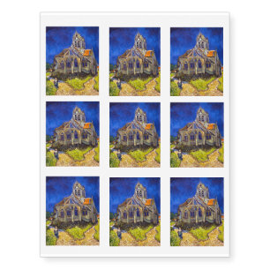 Vincent van Gogh - The Church at Auvers Temporary Tattoos