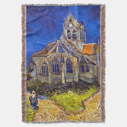 Vincent van Gogh _ The Church at Auvers Throw Blanket