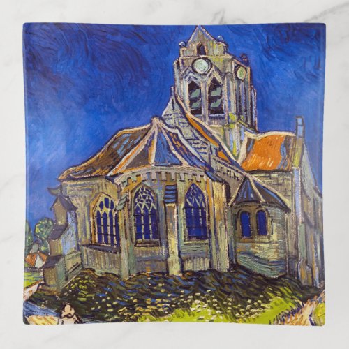 Vincent van Gogh _ The Church at Auvers Trinket Tray