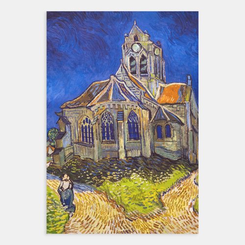 Vincent van Gogh _ The Church at Auvers Wrapping Paper Sheets