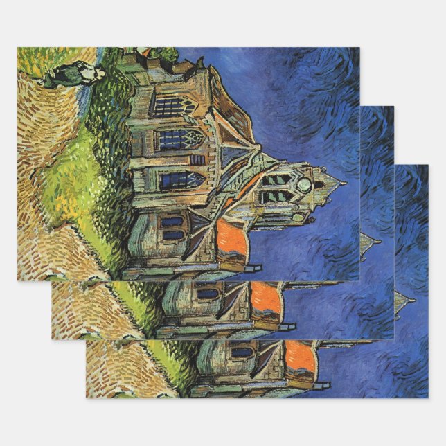 Vincent van Gogh - The Church at Auvers Wrapping Paper Sheets (Set)