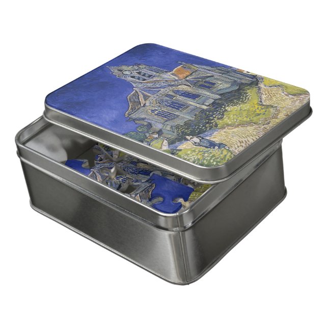 Vincent Van Gogh, The Church in Auvers Jigsaw Puzzle (Lid Open)