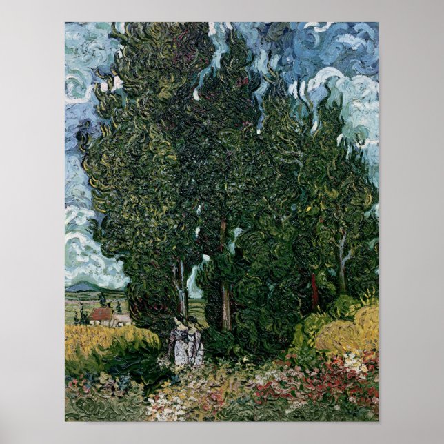 Vincent van Gogh | The cypresses, c.1889-90 Poster (Front)