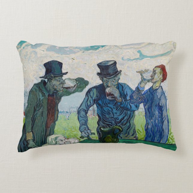 Vincent van Gogh - The Drinkers, after Daumier  Accent Pillow (Front)