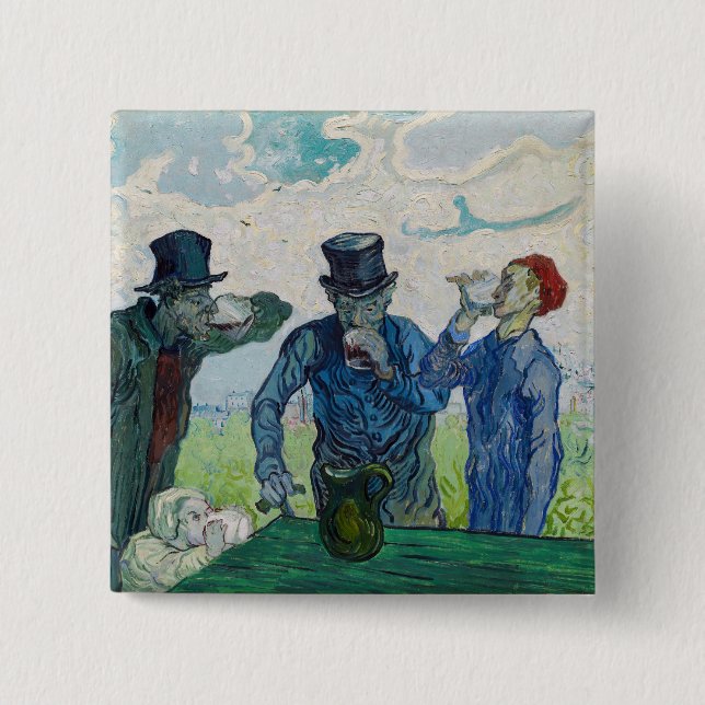 Vincent van Gogh - The Drinkers, after Daumier Button (Front)