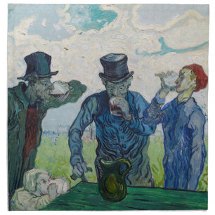 Vincent van Gogh - The Drinkers, after Daumier Cloth Napkin