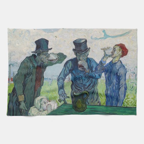 Vincent van Gogh _ The Drinkers after Daumier Kitchen Towel