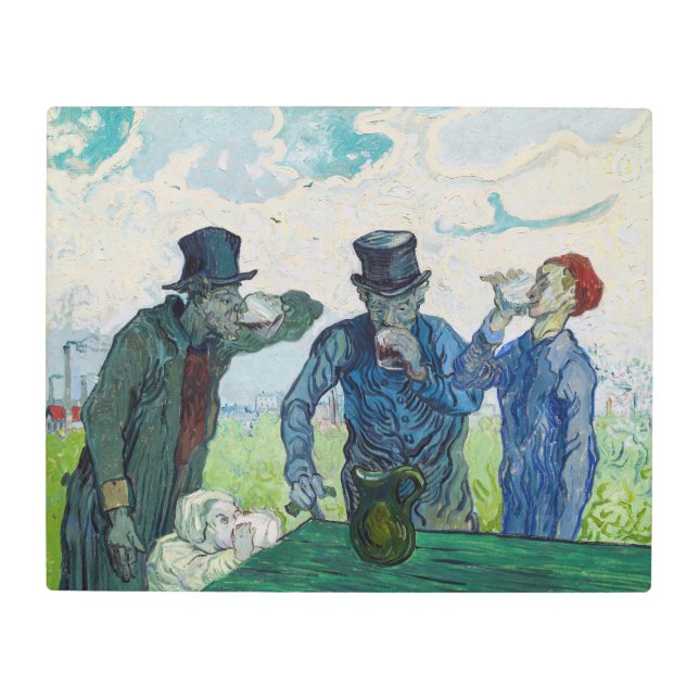 Vincent van Gogh - The Drinkers, after Daumier Metal Print (Front)