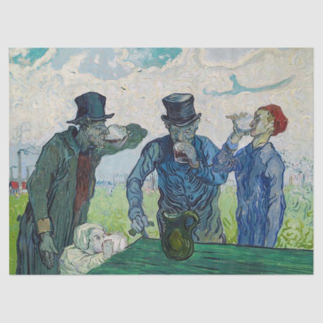 Vincent van Gogh - The Drinkers, after Daumier Tissue Paper (Front)