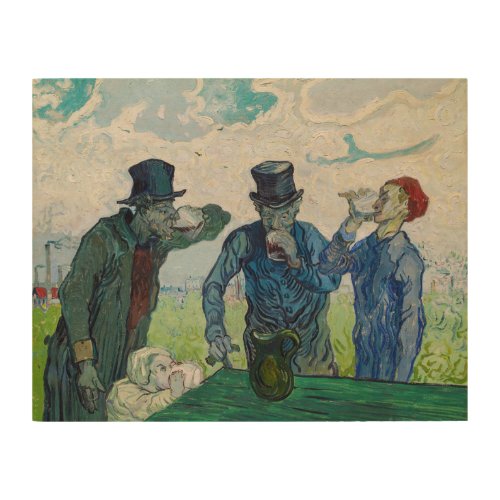 Vincent van Gogh _ The Drinkers after Daumier Wood Wall Art