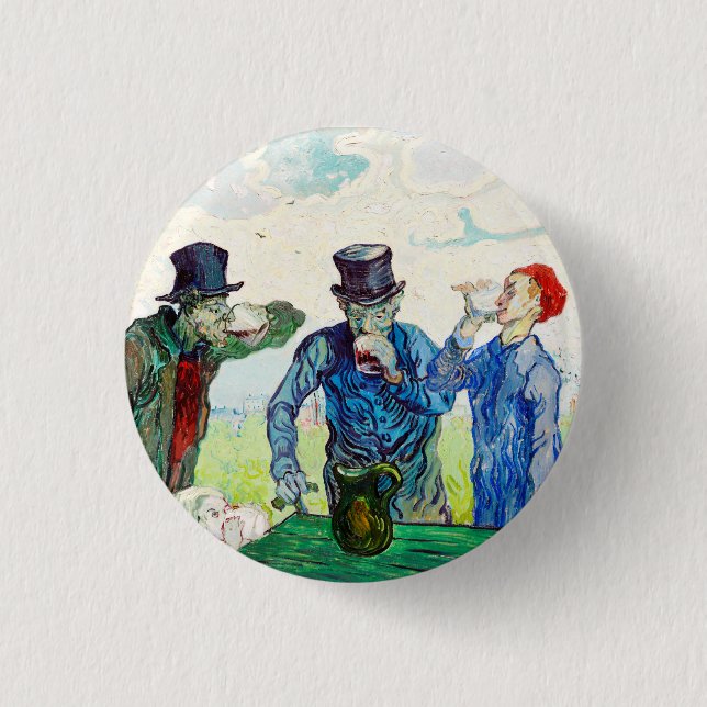 Vincent Van Gogh The Drinkers Fine Art Button (Front)