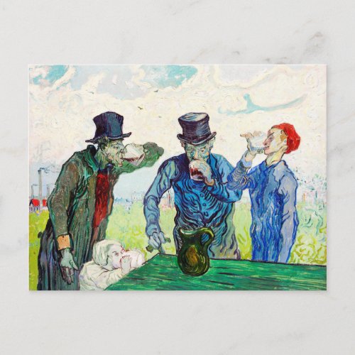 Vincent Van Gogh The Drinkers Fine Art Postcard