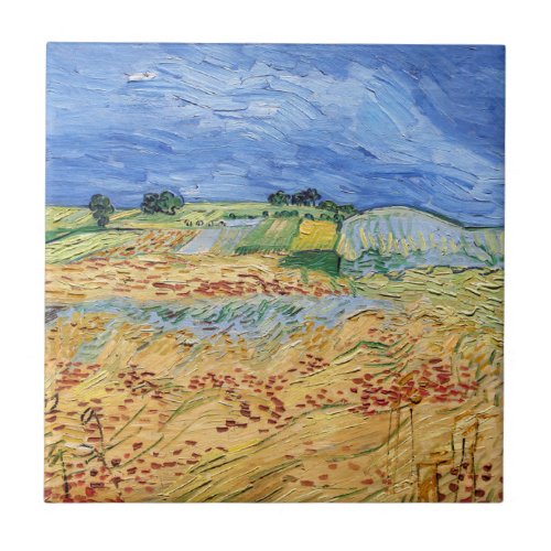 Vincent van Gogh _ The fields  Plain at Auvers Ceramic Tile