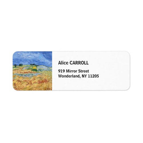 Vincent van Gogh _ The fields  Plain at Auvers Label
