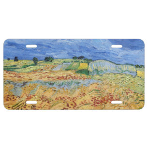 Vincent van Gogh - The fields / Plain at Auvers License Plate