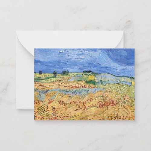 Vincent van Gogh _ The fields  Plain at Auvers Note Card