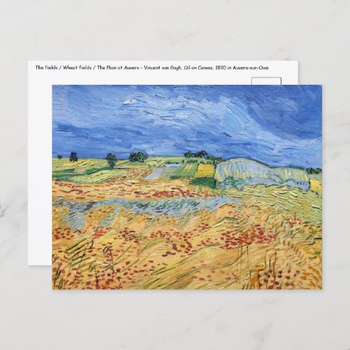 Vincent van Gogh _ The fields  Plain at Auvers Postcard