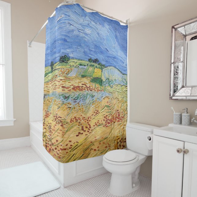 Vincent van Gogh - The fields / Plain at Auvers Shower Curtain (In Situ)