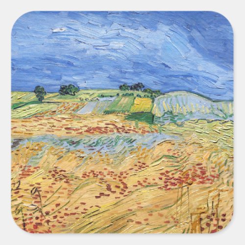 Vincent van Gogh _ The fields  Plain at Auvers Square Sticker