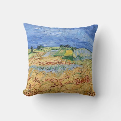 Vincent van Gogh _ The fields  Plain at Auvers Throw Pillow