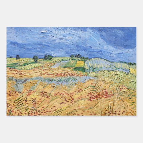 Vincent van Gogh _ The fields  Plain at Auvers Wrapping Paper Sheets