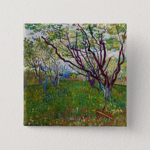 Vincent van Gogh _ The Flowering Orchard Button