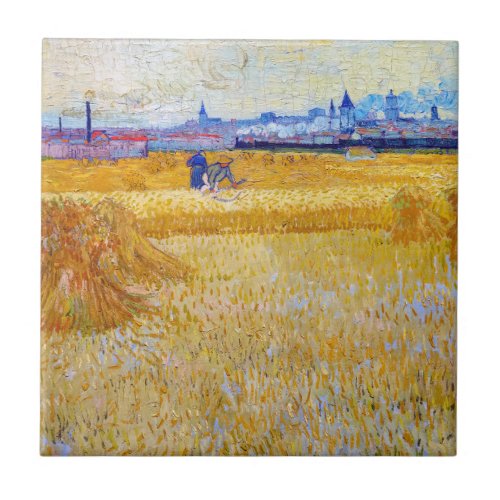 Vincent van Gogh _ The Harvesters Ceramic Tile