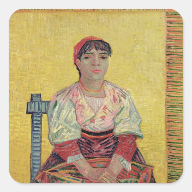 Vincent van Gogh | The Italian: Agostina Segatori Square Sticker (Front)