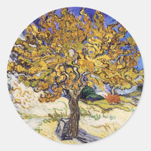 Vincent van Gogh _ The Mulberry Tree Classic Round Sticker