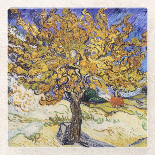 Vincent van Gogh - The Mulberry Tree Glass Coaster (Front)