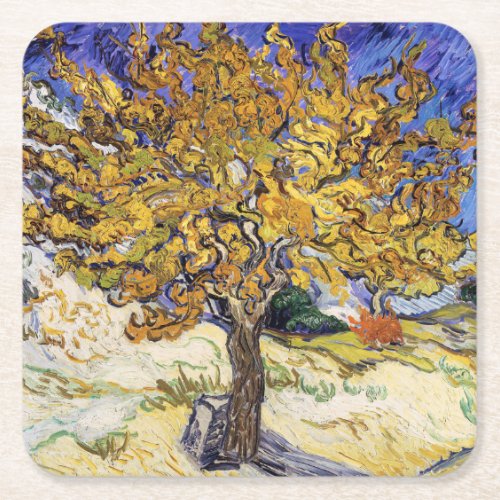 Vincent van Gogh _ The Mulberry Tree Square Paper Coaster