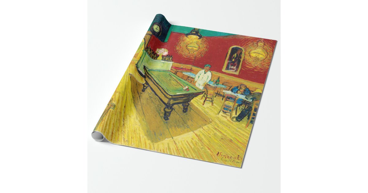 Vincent Van Gogh The Night Cafe Le Cafe De Nuit Wrapping Paper Zazzle Com