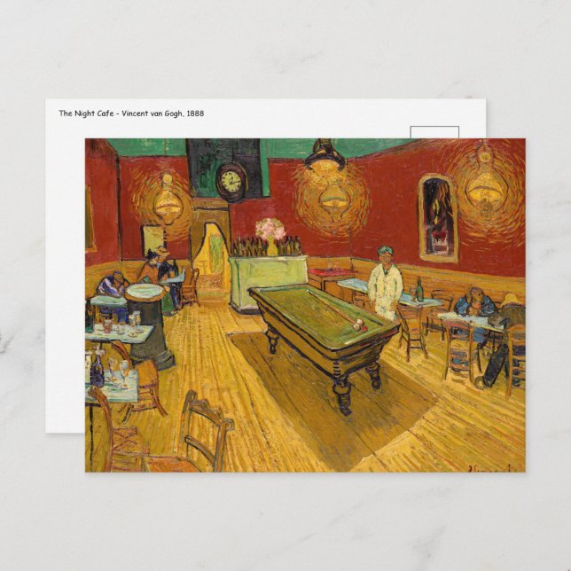 Vincent van Gogh - The Night Cafe Postcard (Front/Back)