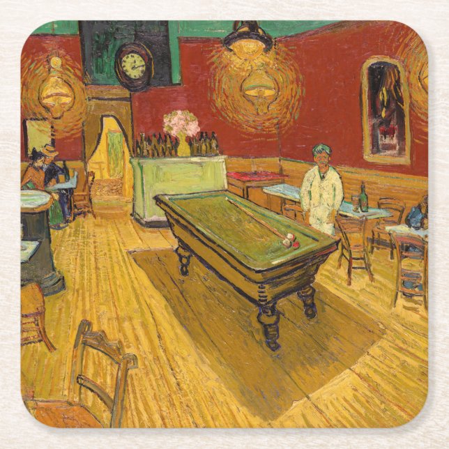 Vincent van Gogh - The Night Cafe Square Paper Coaster (Front)