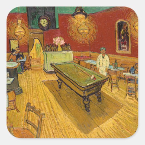 Vincent van Gogh _ The Night Cafe Square Sticker