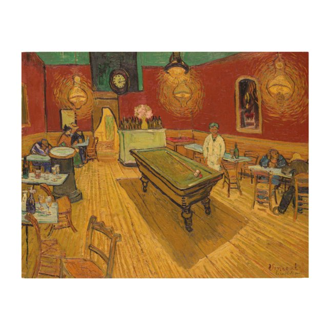 Vincent van Gogh - The Night Cafe Wood Wall Art (Front)