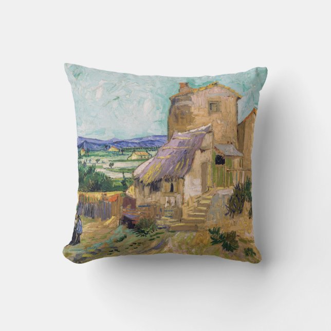 Vincent van Gogh - The Old Mill  Throw Pillow (Front)