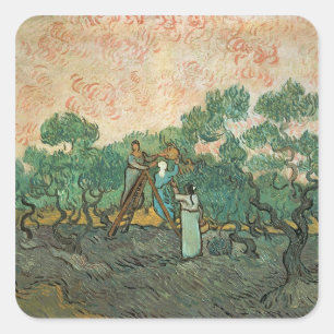 Vincent van Gogh The Olive Pickers, Saint-Remy Square Sticker