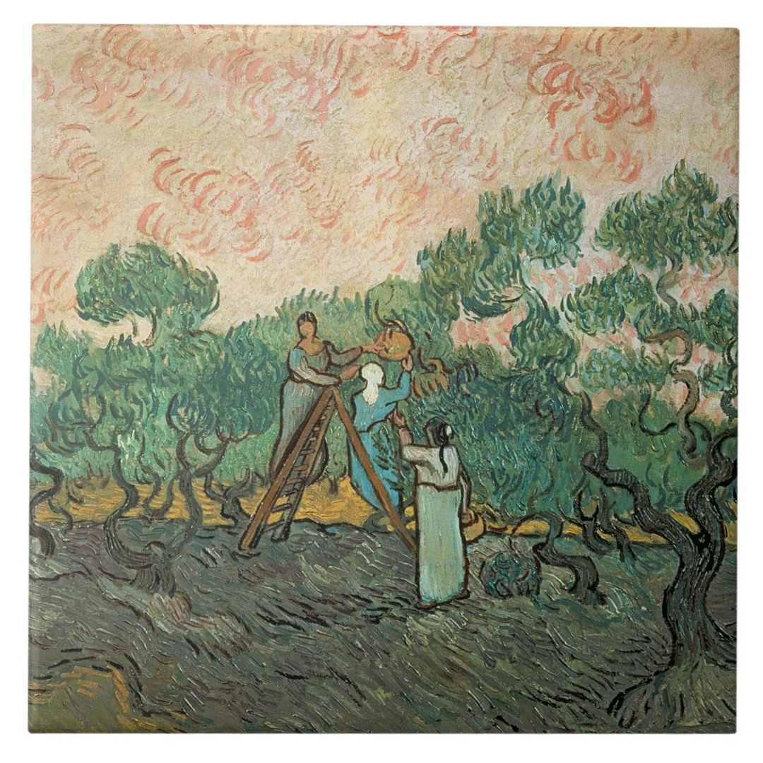 Vincent van Gogh | The Olive Pickers, Saint-Remy Tile | Zazzle