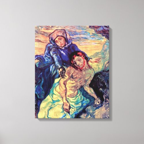 Vincent Van Gogh _ The Pieta _ Jesus  Virgin Mary Canvas Print
