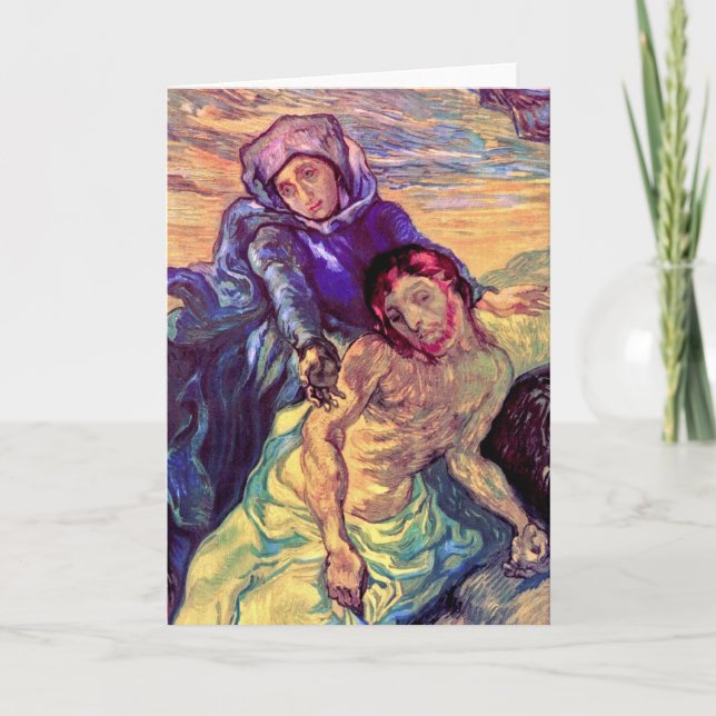 Vincent Van Gogh - The Pieta - Jesus & Virgin Mary Holiday Card (Front)